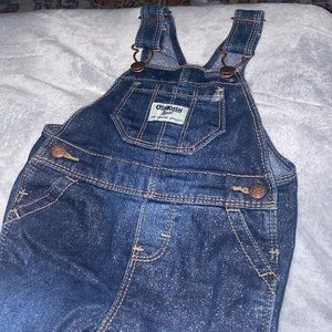 Oshkosh B’gosh Dark wash glitter jean overalls